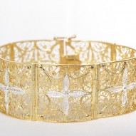 Bracciale Grande Semirigido in Filigrana Bicolore