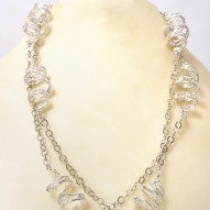 Collana in argento con spirali in filigrana bianca