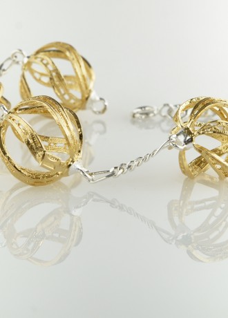 Bracciale a Boule in Filigrana Dorata