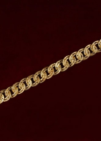 Bracciale a Catena Fitta in Filigrana Dorata